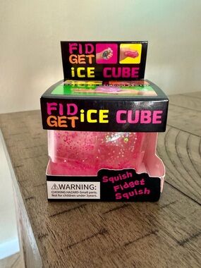 Pink Glitter Fidget Ice Cube Squishy Stress Toy – New in Box